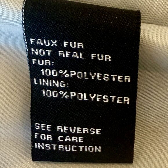 SHACI Colorblock Faux Fur Bomber Jacket in Blue & Blush – Size M - Picture 8 of 9